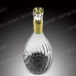 700ml Brandy Bowling Liquor Glass Bottle With Metal Labels