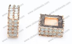 Wholesale Large Hole Crystal Pave Zinc Alloy Square Ring Jewelry Beads Findings AL16397 from china suppliers