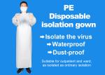 Breathable Disposable Isolation White PE Long Sleeves Visitor Surgical Gown