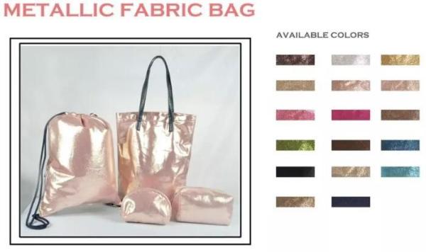 handbag metallic fabrics gold shinning travel outdoor folding bag woman fashion