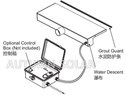 Plastic Water Fountain Equipment Acrylic Water Descent With 12W Underwater Light