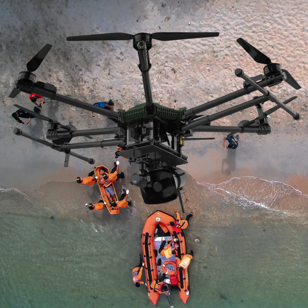 Foldable Security UAV Payload Customized Aerial Surveillance System With Amplifier Speaker HXF600