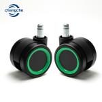50mm Red PU Swivel Threaded Stem Furniture Casters For Trolley
