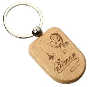 Wholesale Personalized Wooden Keychain Engraving Eco-Friendly Customized from china suppliers