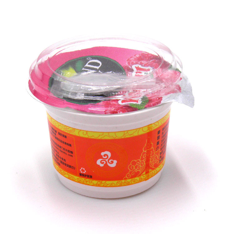 280ml pp cup seal with foil lid can package beverage and yogurt have white and transparent