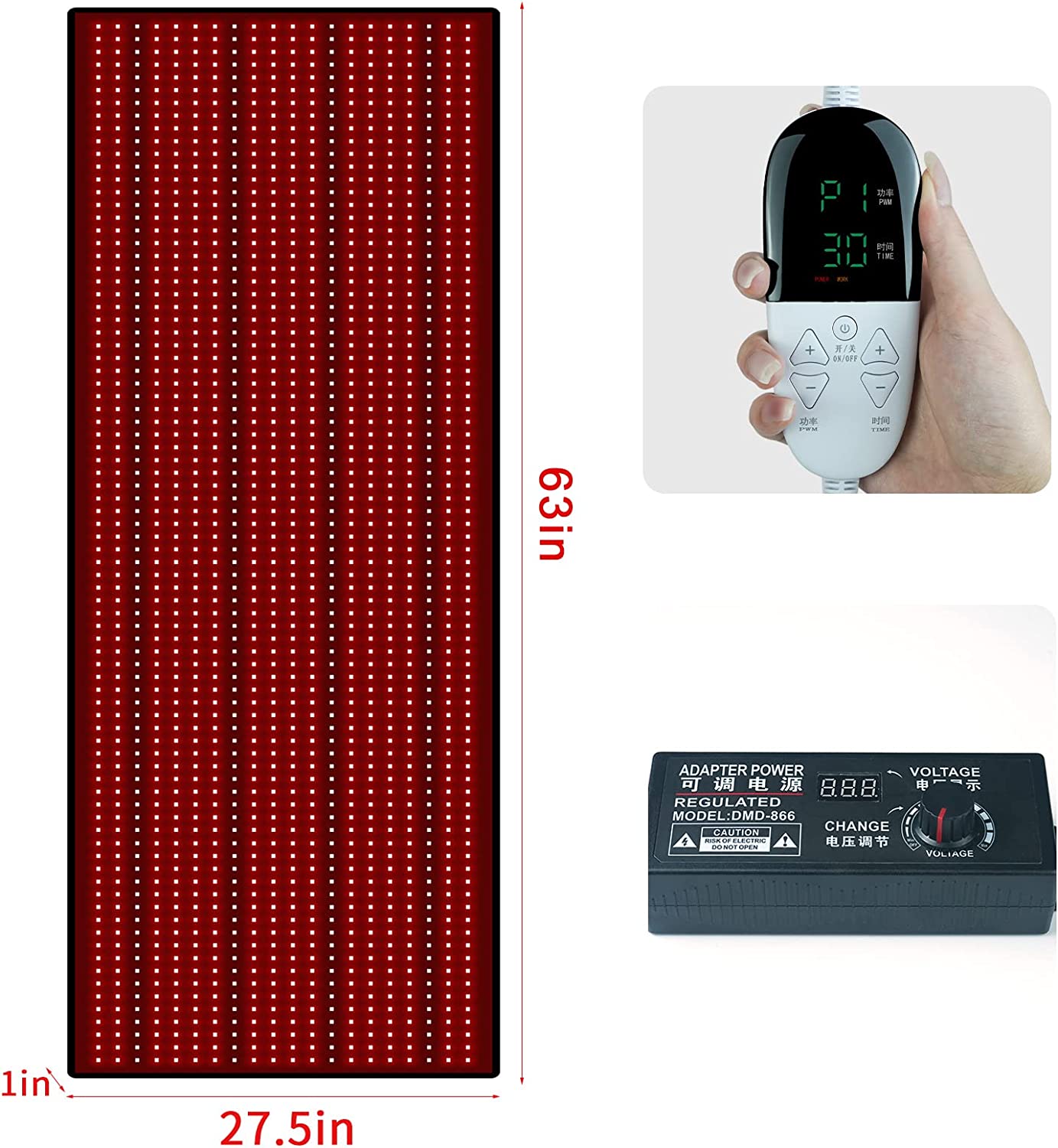 Waterproof Red Infrared Light Therapy Mat Blanket For Pain Relief 660nm 850nm