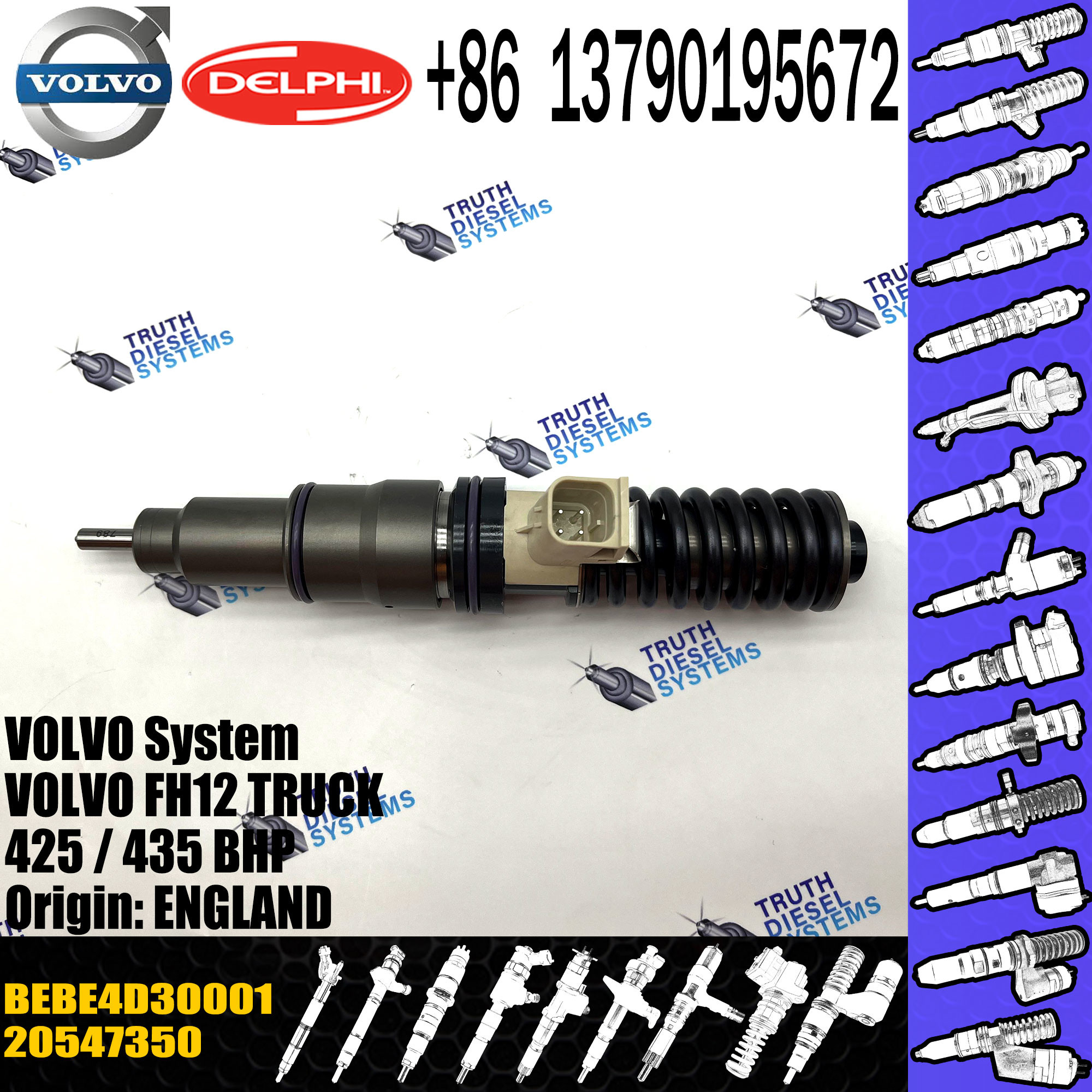 New Diesel Fuel Injector 3801368 BEBE4D30001 3801368 TAD1340VE 21379931 For VOL Pen-ta MD13 BEBE4D27001 3803655