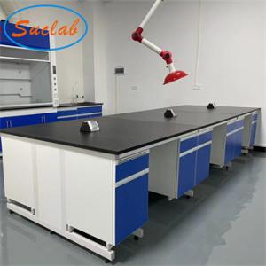 Wholesale Waterproof Steel Lab Workstation Bench , Anticorrosive Island Benches In Laboratory from china suppliers