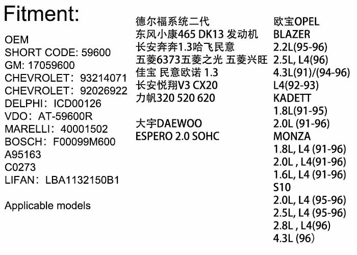 17059602 /59602 /93744675 / AC167 Idle Air Control Valve IAC For DAEWOO Chevrolet Aveo Daewoo Lanos