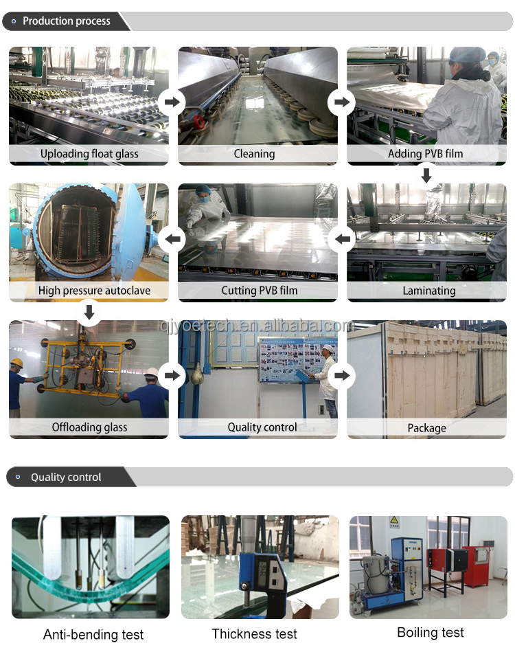 Clear Tempered Toughened Laminated Building Vsg Glass PVB Bronze 10mm 12mm 24mm 36mm