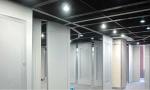 Portable Wooden Room Dividers For Exhibition Hall Aluminium Track Wheel
