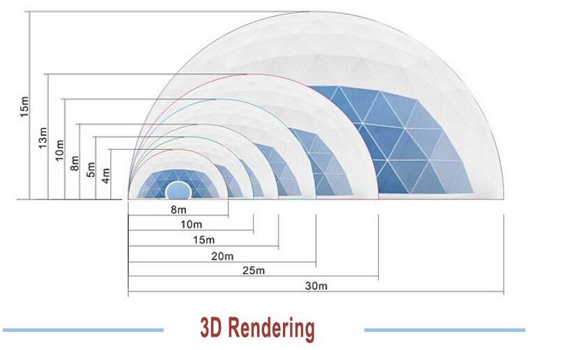 20M PVC Geodesic Dome Strong Structure Steel Party Tent Transparent Wedding Tent