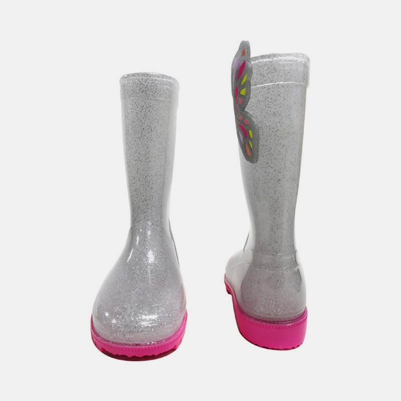 Glitter Transparent 34 EU Kids Light Up Rain Boots With Butterfly