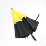 60 Inch Black Yellow Fiberglass Automatic Folding Umbrella With Wind Vents Large