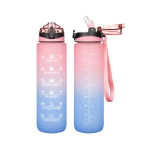 Wholesale Portable 32 oz Motivational Water Bottle 1L Frosted Reusable Flip Top from china suppliers