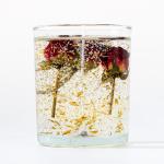 Decorative Dried Flower Candles And Gel Wax Glass Jar Scented Candle
