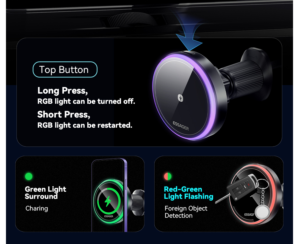 ESSAGER T1 Series Hands Free Car Vent Car Mount Phone Holder