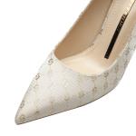 8666-8 Europe And The United States Sexy Pointed Shallow Mouth High Heels