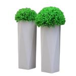 Unbreakable white floor standing flower pots metal planters
