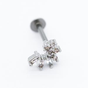 Wholesale Clear Zircon Gems Labret Piercings Jewelry 16G 8mm Labret Stud Earring from china suppliers