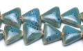 Blue Ceramic Clay Triangle Beads and Findings for Jewelry Making