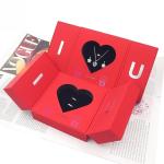 2024 Custom Valentine's Day Gift Packaging Jewelry Red Heart Folding Paper Box