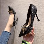 098880-25 Korean fashion pointed shallow mouth high heels bow is thin sexy