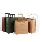 Sustainable Custom Color Food Takeaway Packaging Kraft Paper Bag with Handle