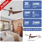 Mulit Colors 52 Inch Smart Ceiling Fan With Light 6 Speeds Choice Remote Control