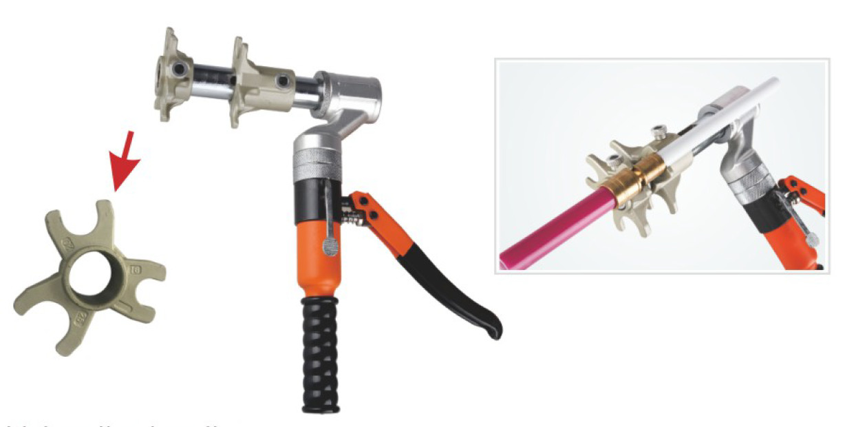 Hydraulic Water Pipe Fitting Tools , Manual Plumbing Press Tool With Bending Handle