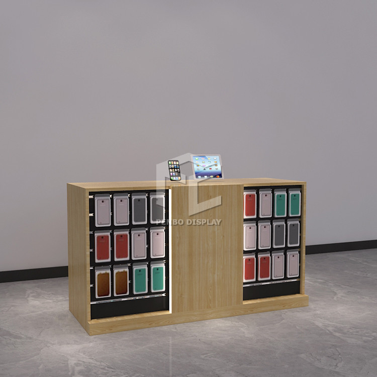 1500mm Long Cell Phone Display Showcase T4 LED 2400mm Width Mobile Phone Display Cabinet
