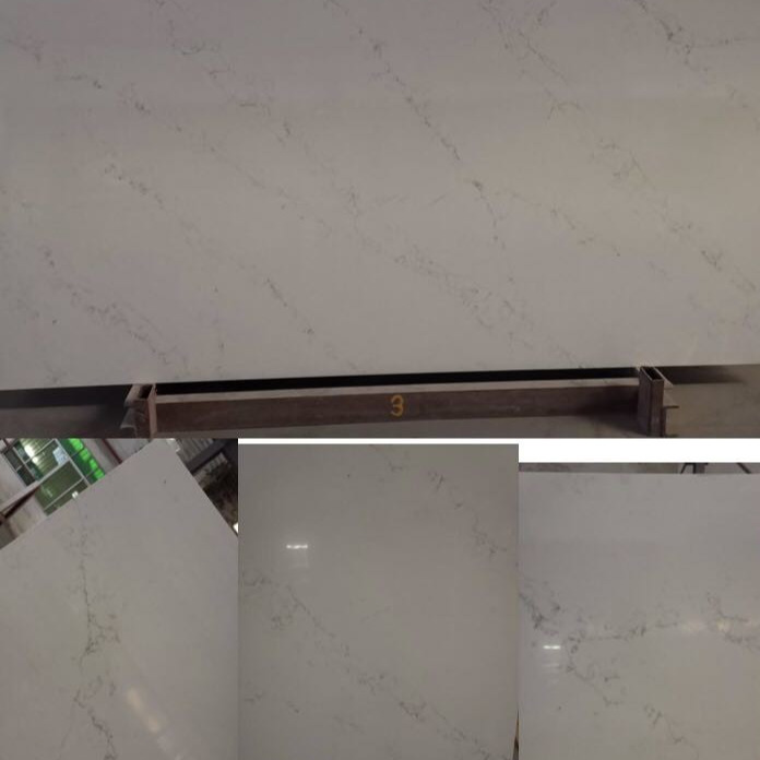 15MM Calacatta Quartz Stone With Washed Veins Pattern Or Vanitytop