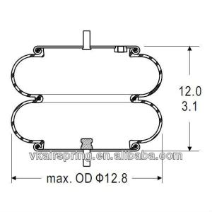 Wholesale Double Convoluted Air Spring/Air Suspension 2B12-411/FD330-22 363 W01-358-7180 from china suppliers