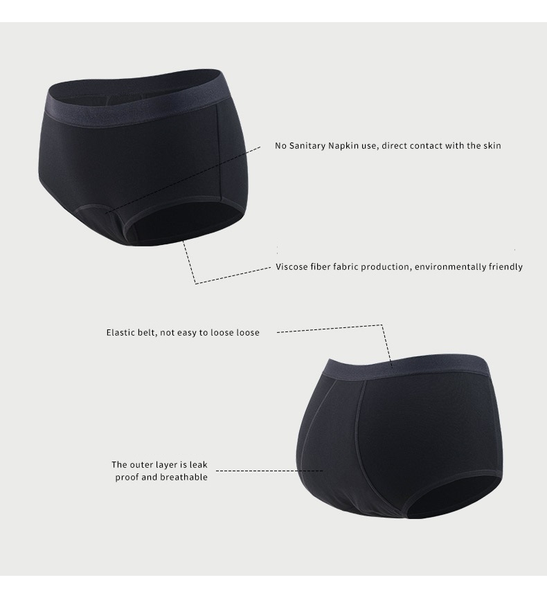 S-4XL Women Leak Proof Period Underwear 4 Layers Cotton Period Panties