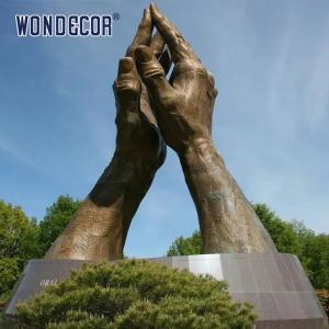 Wholesale Large outdoor decoration casting prayer hands Bronze sculpture from china suppliers