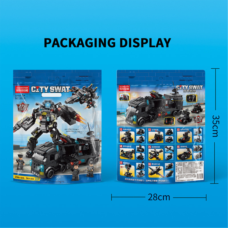 2.4G 35 in 1 Shape Changeable Multi Building Block SWAT Car RC Electric Toy for Teens