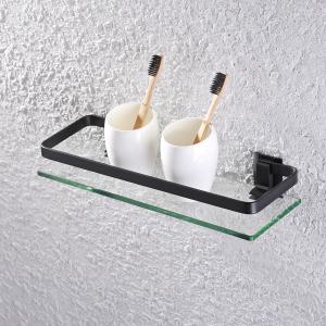 Wholesale Single Layer Bathroom Towel Rack Rectangular Bathroom Glass Shelf Showe Cosmetic Holder from china suppliers