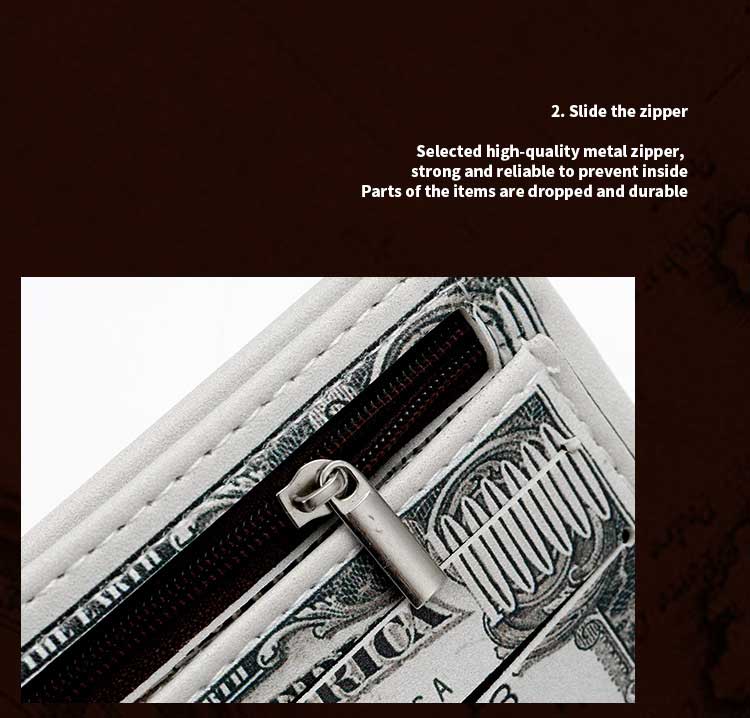 Availiable National Print Wallets For Fashionable Short Men Euro Canada And Zipper