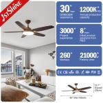 100% Copper Motor 52 Inch 1320cm Energy Saving 5 Blade LED Ceiling Fan for Hall