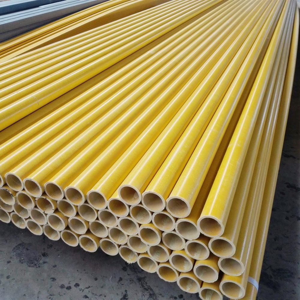Yellow 50mm FRP Round Tube Lightweight Non Leeching For Garden