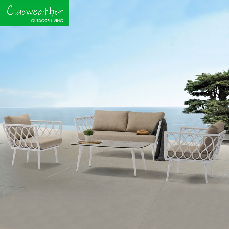 Modern Style Aluminum Metal Outdoor Patio Furniture Garden Lounge Sofa Set