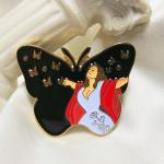 custom metal crafts wholesale anime logo glitter pins badge metal lapel soft