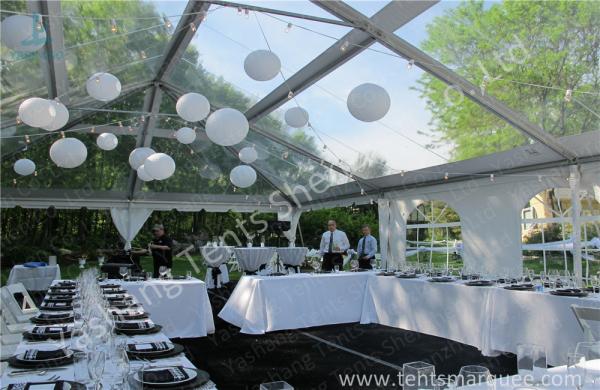 Beautiful Transparent Fabric clear top tent rental , outdoor party tents