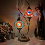 Retro Decor Turkish Lamp Colorful Cup Battery Powered Stained Glass mediterranea