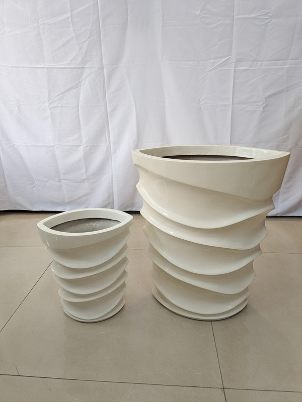 Modern Fiberglass Flower Pots For Indoor Outdoor Home Garden Decoration