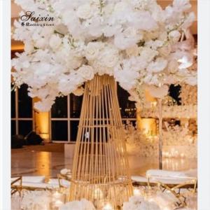 Wholesale New Design Gold Metal Flower Stand Wedding Decoration Table Centerpiece Luxury Wedding Flower Stand from china suppliers