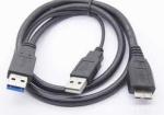 Usb 3.0 y cable micro b cable, splitter cable, male to male cable 1m