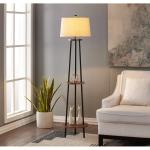 Wood Iron Large Bedroom Tripod Floor Lamp Indoor Decoration