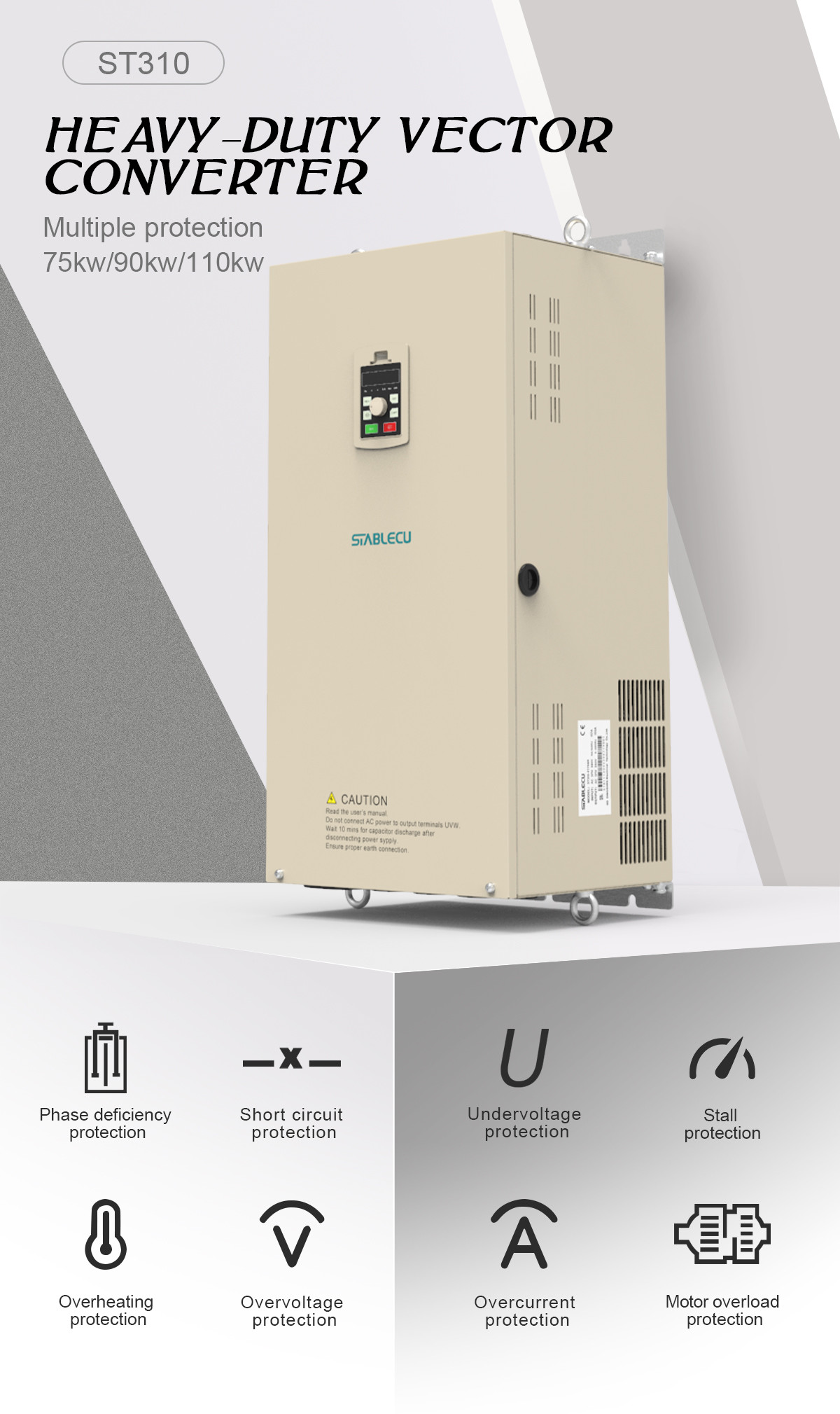 High Performance 110KW 380V Converter Inverter Variable Frequency Drive