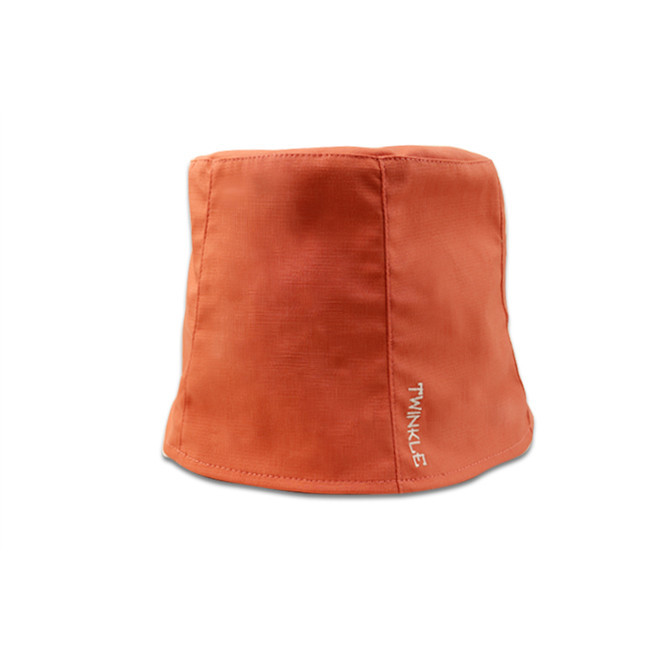 Flat Embroidery Logo Soft Fisherman Bucket Cap Winter Orange Women Men Fishing Hat